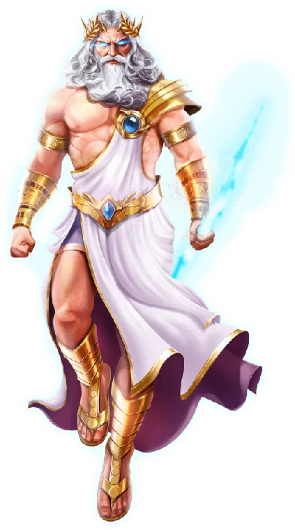 Zeus con el rayo en la mano